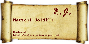 Mattoni Jolán névjegykártya